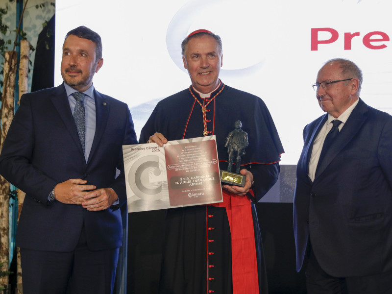 El Cardenal Fernández Artime recogió el galardón de la Cámara de Avilés
