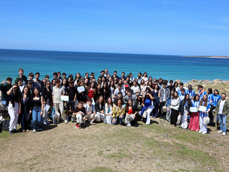 Alumnos premiados en el I Concurso Parque Vibras en Ribeira