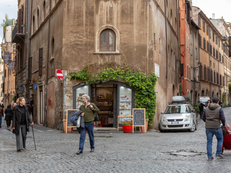 Vista de la calle del centro de Roma