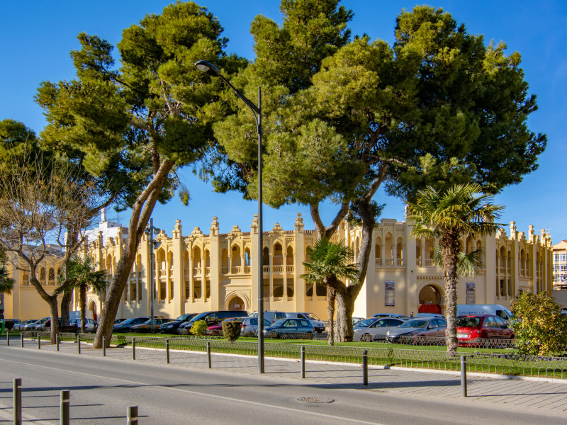 Vista de la plaza de toros en el centro de la ciudad de Albacete