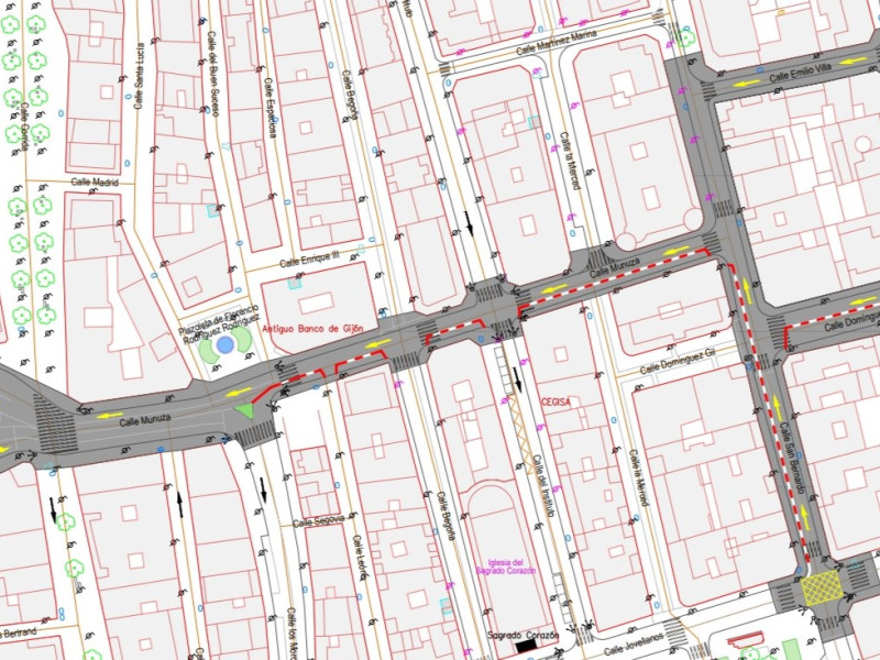 Cambios en el entorno de la calle Munuza de Gijón