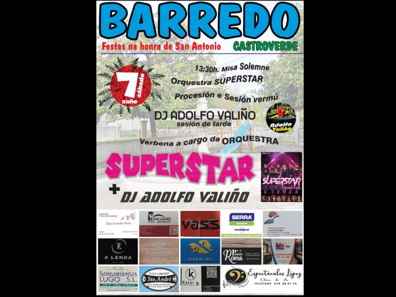 Cartaz das festas de Barredo (Castroverde), 2025