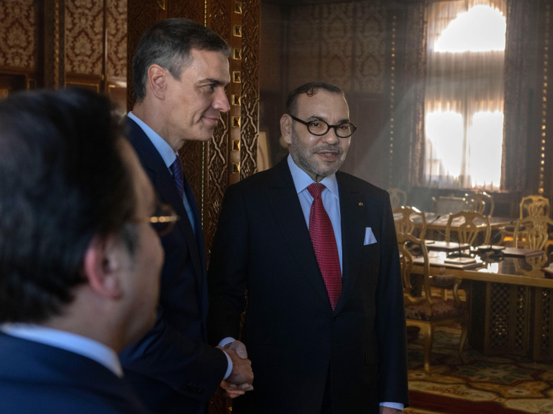 El rey de Marruecos, Mohamed VI, durante una visita de España