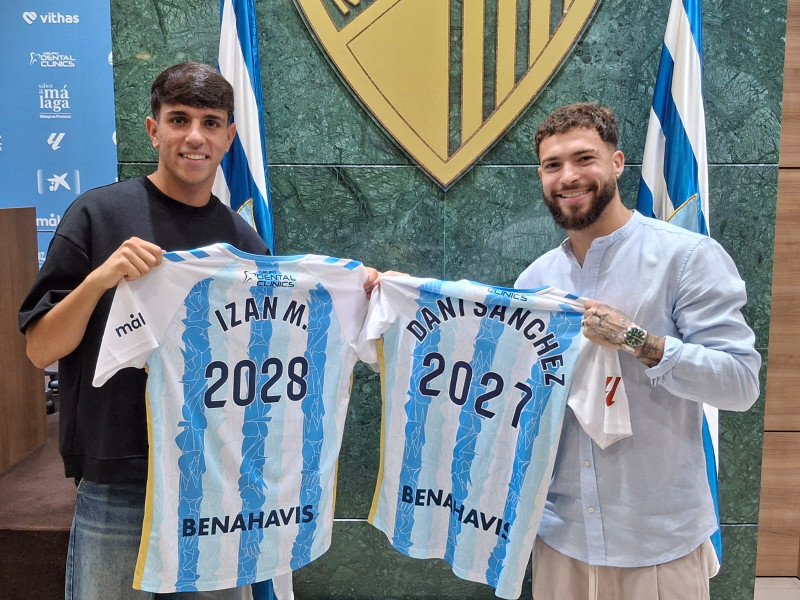 Izan Merino y Dani Sánchez en su puesta de largo tras renovar