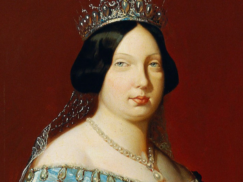 Detalle del retrato de Isabel II (copia de Federico de Madrazo), 1847-50. Nº Inv.: 149.