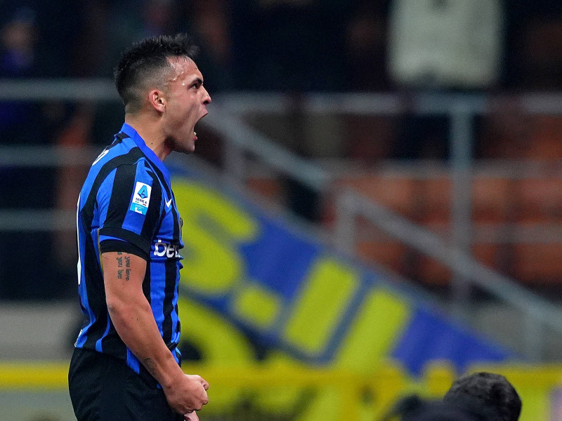 Lautaro Martínez celebra un gol en un partido del Inter