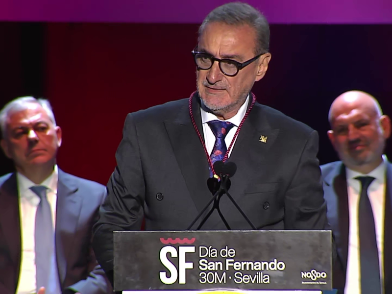 Carlos Herrera, durante su discurso en Sevilla