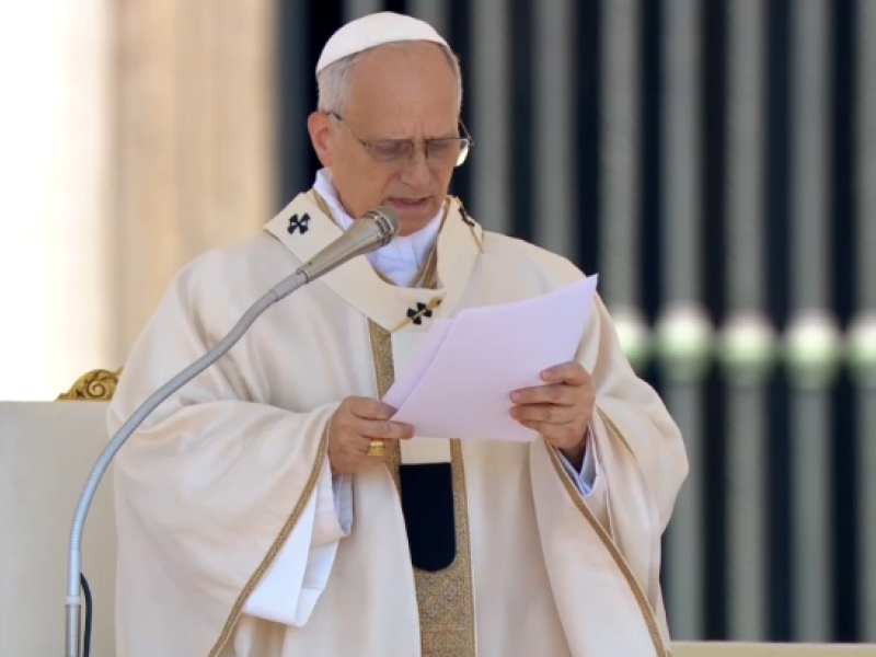 El Papa León XIV durante la homilía pronunciada en el Eucaristía por Jubileo de las Familias, de los Niños, de los Abuelos y de los Mayores