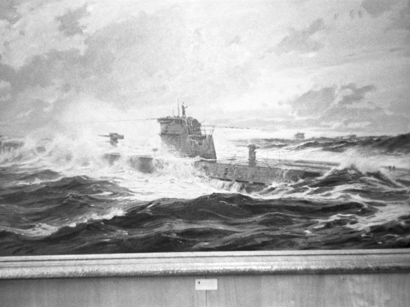 Cuadro de un submarino alemán