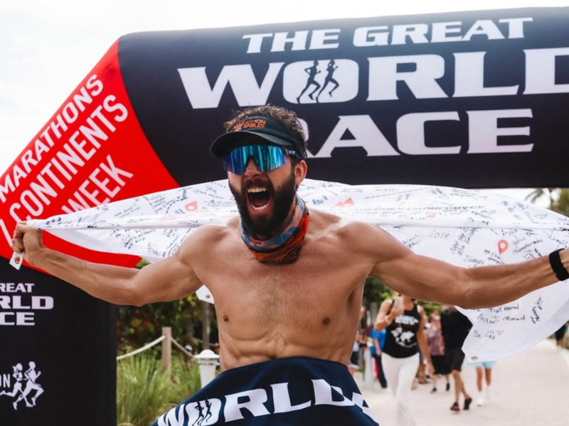 Álvaro Núlez tras completar The Grat World Race