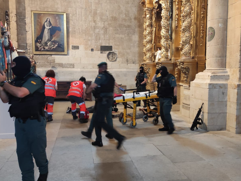 Un instante del simulacro en Toro