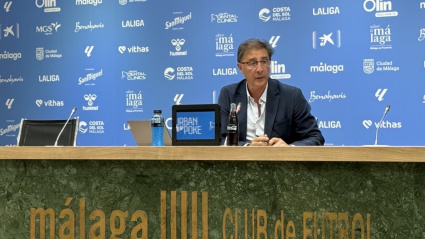 Imagen de Loren Juarros esta mañana en La Rosaleda