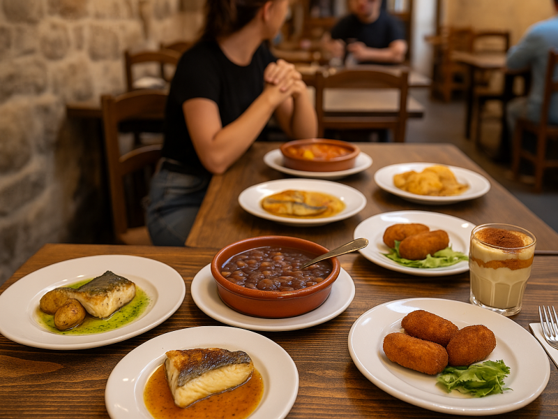 Comida en un restaurante alavés