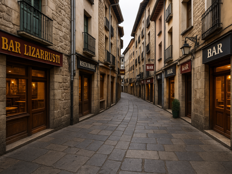 Calle con numerosos bares
