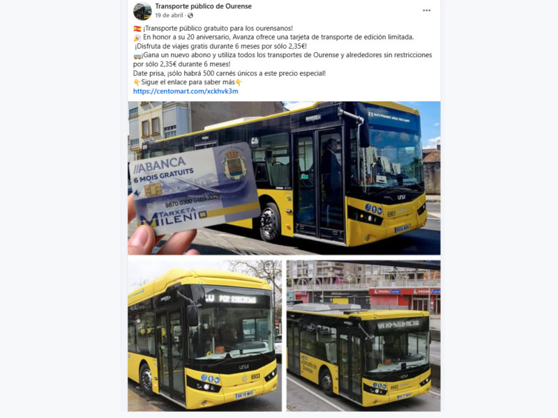 El timo de la tarjeta del bus adaptado a Ourense