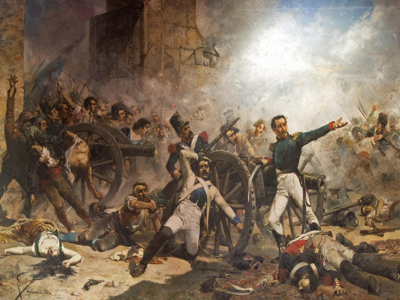 Este acontecimiento histórico retrata la defensa del Parque de Artillería de Monteleón en Madrid el 2 de mayo de 1808, durante la Guerra de la Independencia Española. La resistencia fue un momento clave en la lucha de España contra la ocupación francesa.