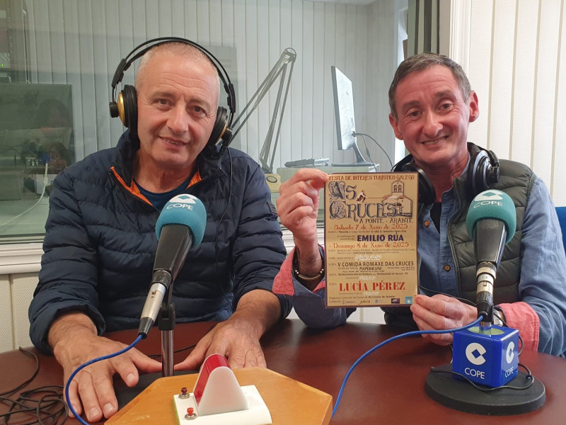 Suso García y Javier González, responsables de la Comisión de Fiestas de As Cruces