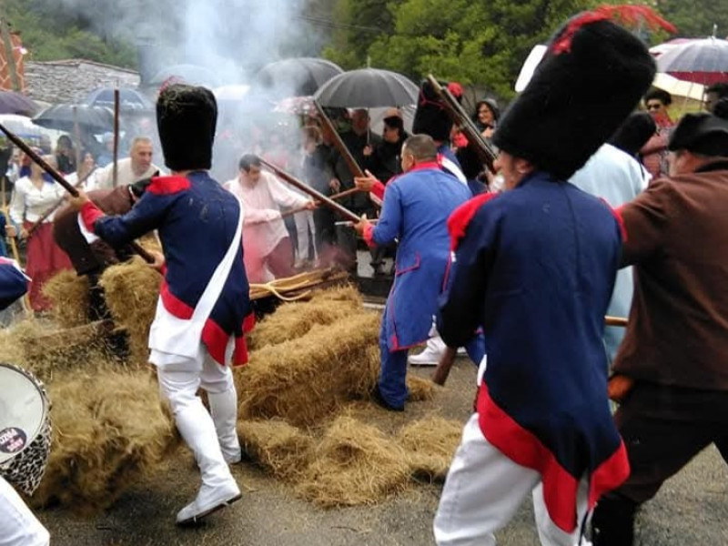 Recreación de la batalla contra los franceses