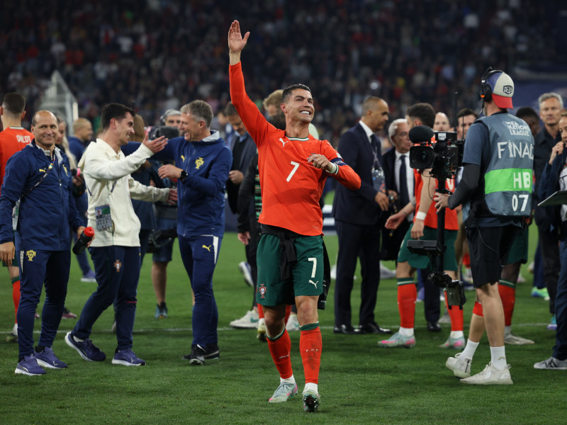 Cristiano Ronaldo, feliz tras la victoria de Portugal en la final de la Liga de Naciones