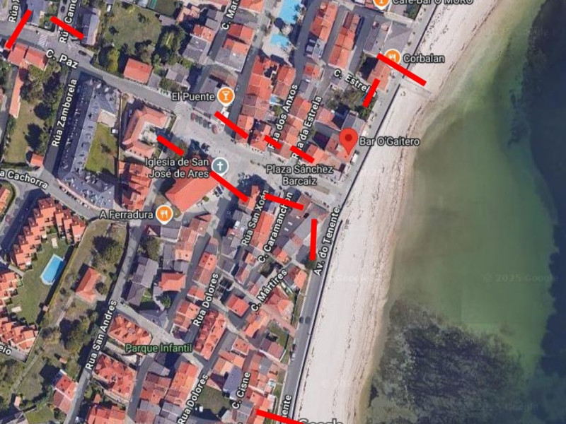 Mapa de las necesidades de rodaje en Ares