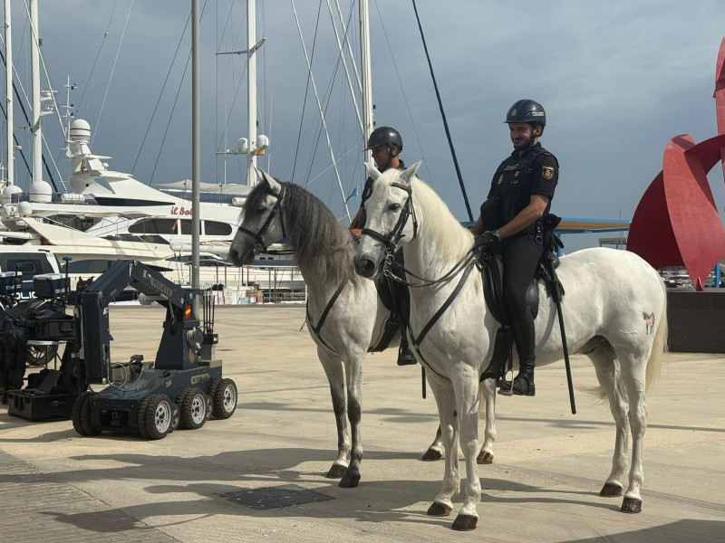 Agentes de la Policía Nacional durante el acto de presentación de la operación verano