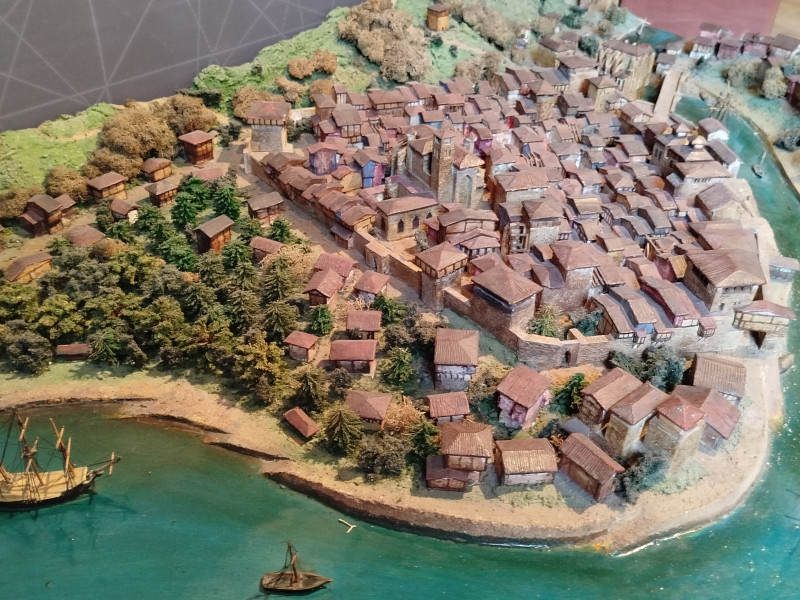Maqueta de Bilbao hace siglos