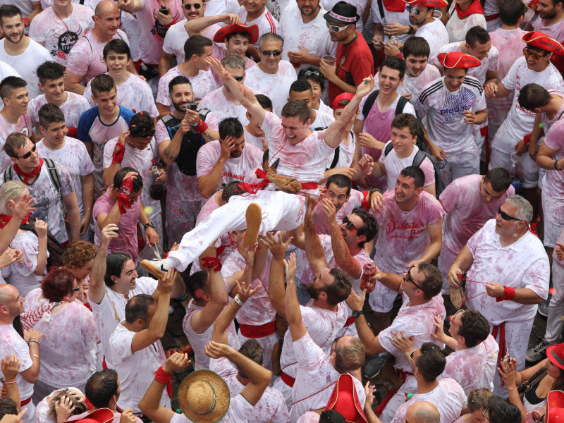 CHUPINAZO DE INICIO DE LAS FIESTAS DE SAN FERMÍN EN PAMPLONA