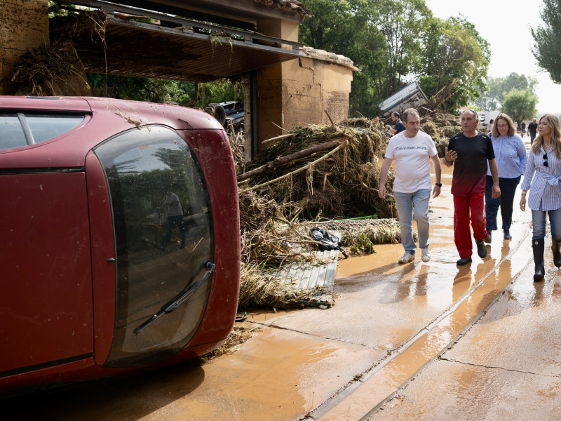 Imagen de este sábado de Azuara, tras las lluvias y tormentas de este viernes.
