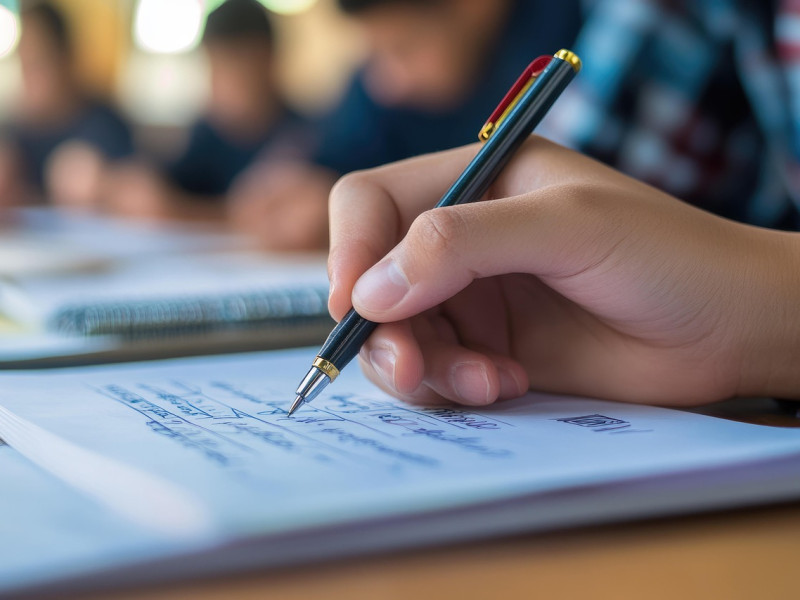 Estudiante en un aula