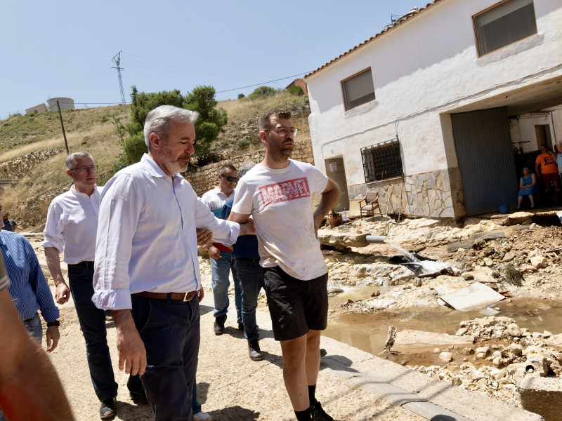 El presidente Jorge Azcón ha visitado algunos de los municipios afectados.