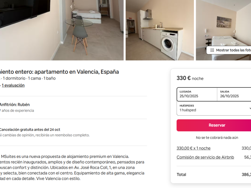 Precios de los bajos turísticos de Patraix