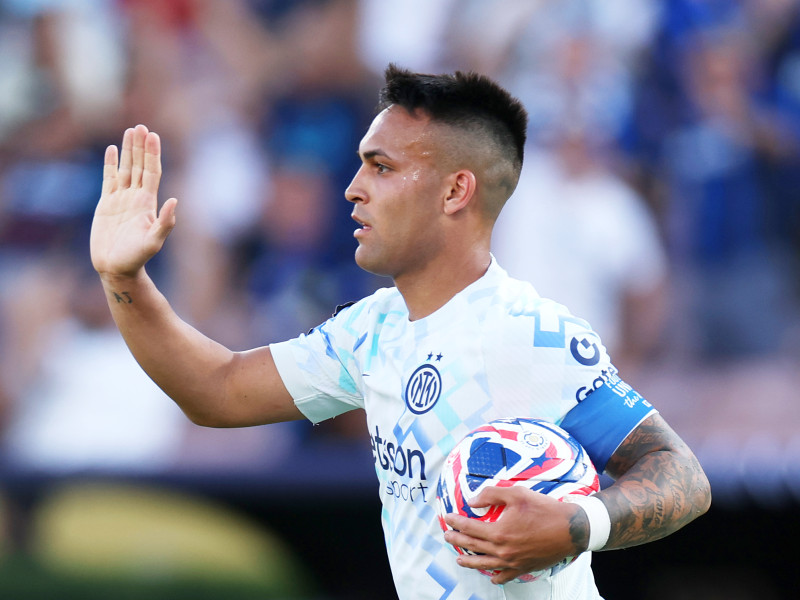 El jugador argentino celebra el gol del Inter de Milán ante Rayados