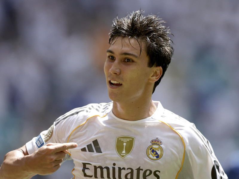Gonzalo celebra el gol del Real Madrid al Al Hilal