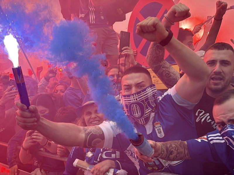 La afición del Real Oviedo, este sábado