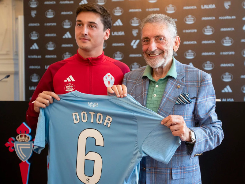Dotor en su presentación con el Celta