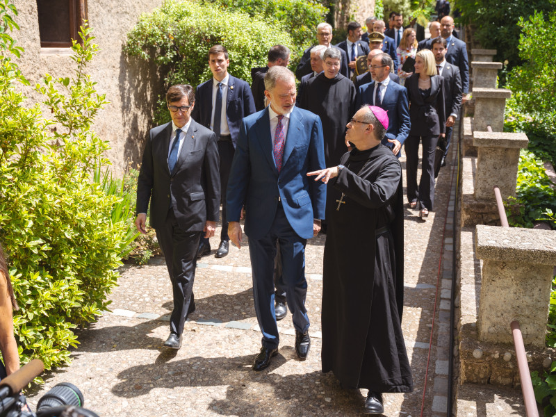 Durante la visita en Montserrat