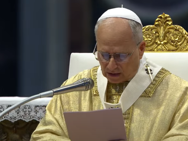 El Papa León XIV durante la homilía en la Eucaristía de ordenación de los obispos
