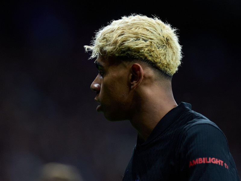 Lamine Yamal del FC Barcelona durante el partido de LaLiga entre el RCD Espanyol de Barcelona y el FC Barcelona en el estadio RCDE