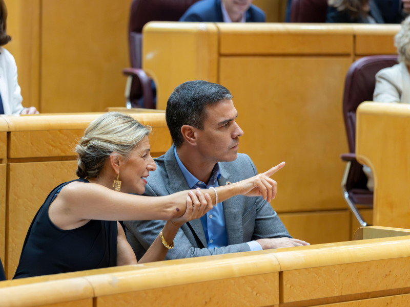 Yolanda Díaz y Pedro Sánchez