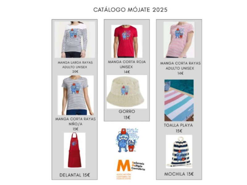 Productos para comprar en la nueva edición de Mójate por la Esclerosis Múltiple en Cantabria