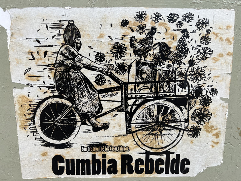 Uno de los carteles de Chiapas, en México