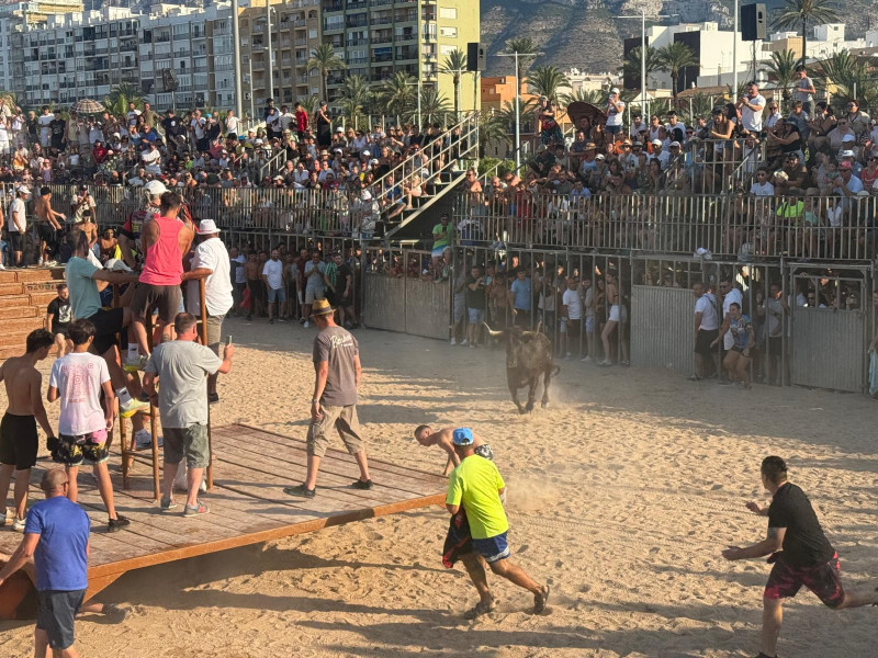 Susto pero sin cornadas en el primer día de Bous a la Mar