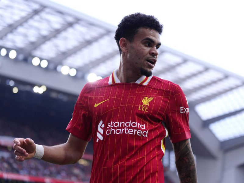 Luis Díaz, con la camiseta del Liverpool