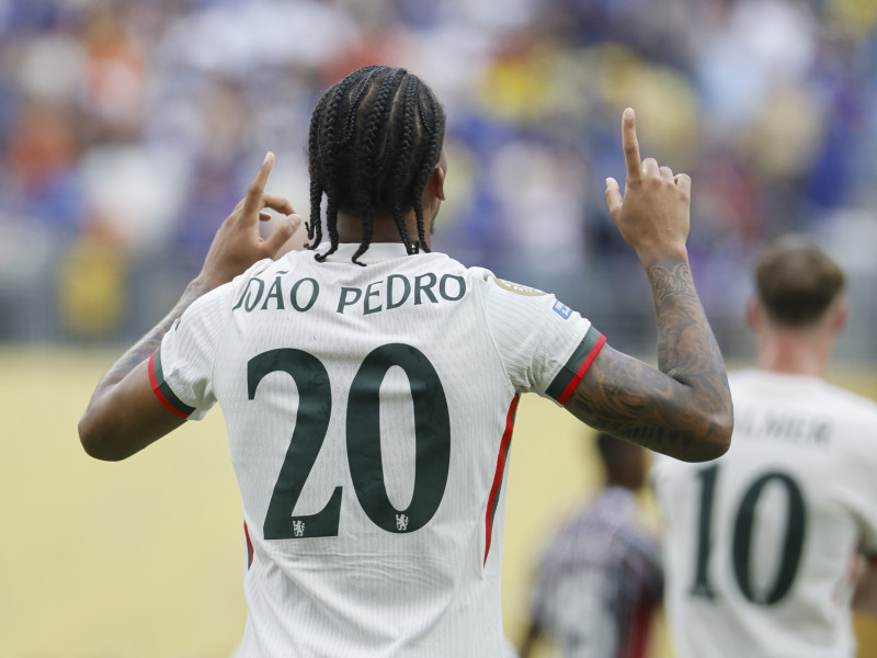 Joao Pedro celebra su gol, en el Fluminense - Chelsea