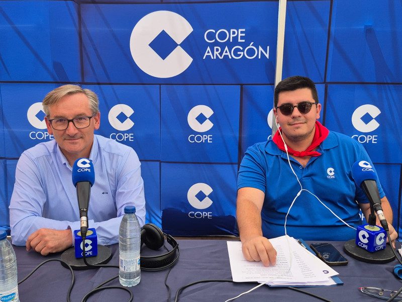 Joaquín Juste, presidente de la DPT, en el set de COPE Teruel.