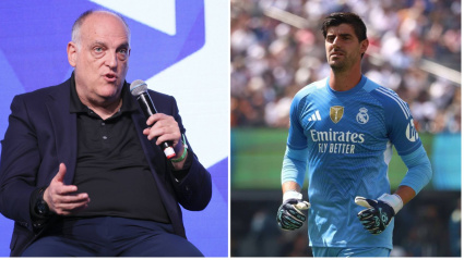 Javier Tebas y Thibaut Courtois