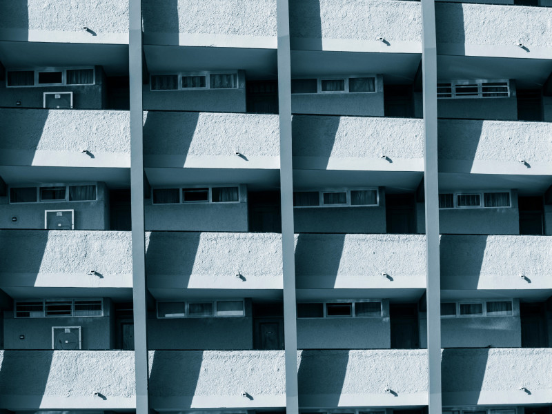 Fachada de un bloque de viviendas en España