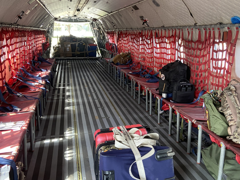 El interior del avión de transporte C-295