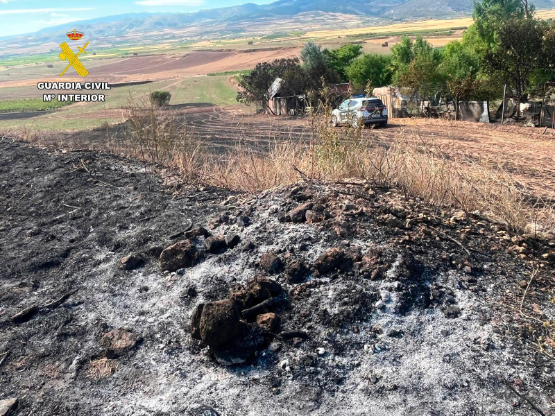Incendio en una finca de Ribafrecha