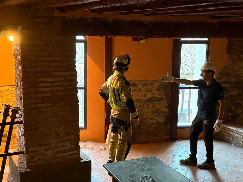 Primeras actuaciones en las casas colgadas de Tarazona